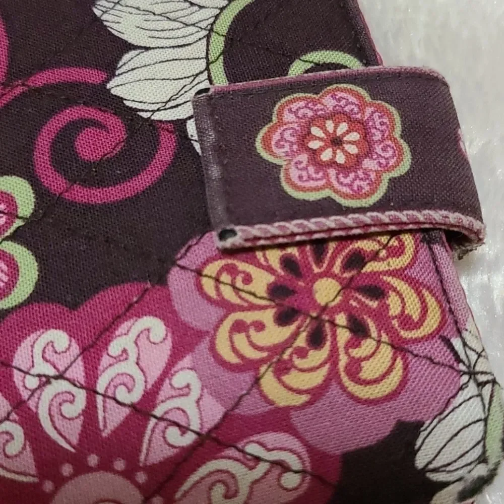 Vera Bradley Mini ID Case Wallet Mod Floral Pink Vintage Collection Quilted 4" - Picture 8 of 8